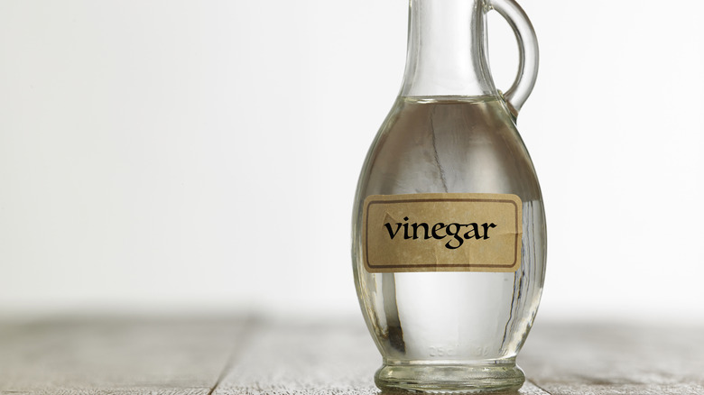 glass bottle of white vinegar 
