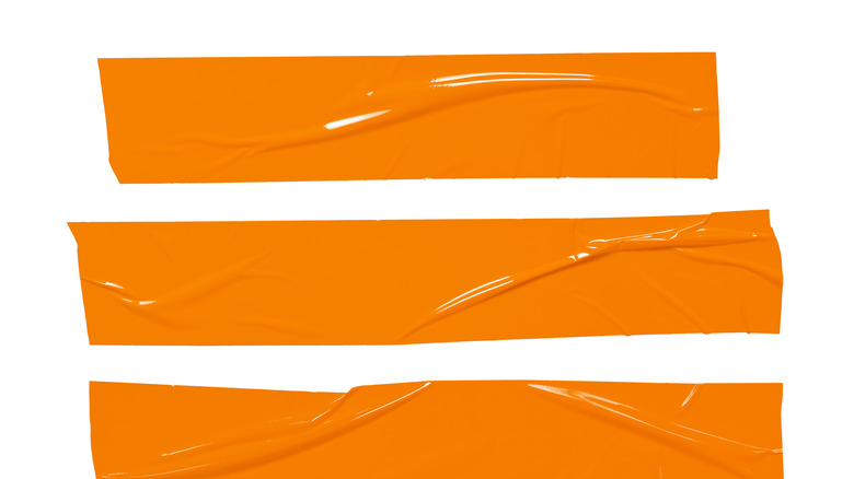 orange tape on white background