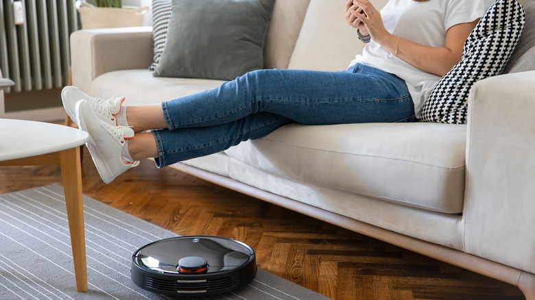 Robotic vacuum running