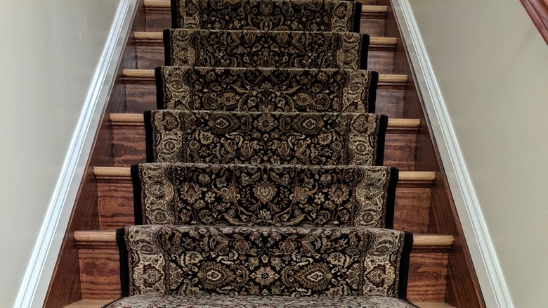 stairs with carpet runner