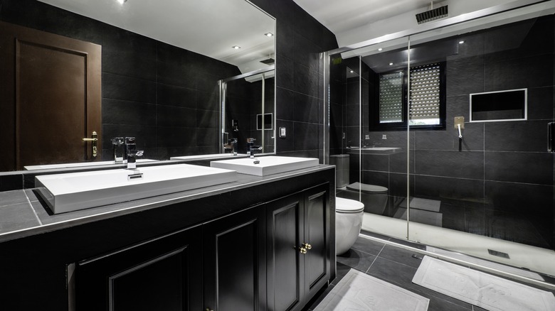 Polished modern black bathroom