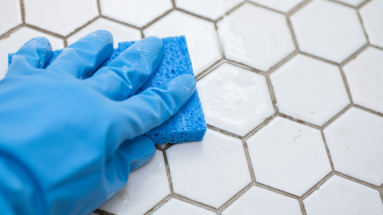 cleaning tiles