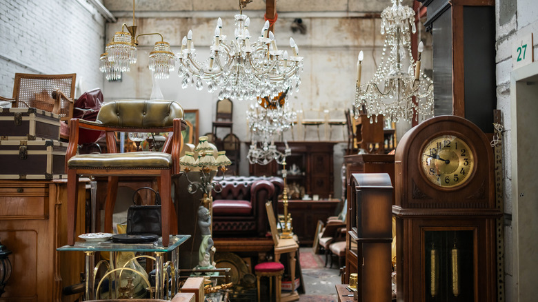 vintage furniture in a store