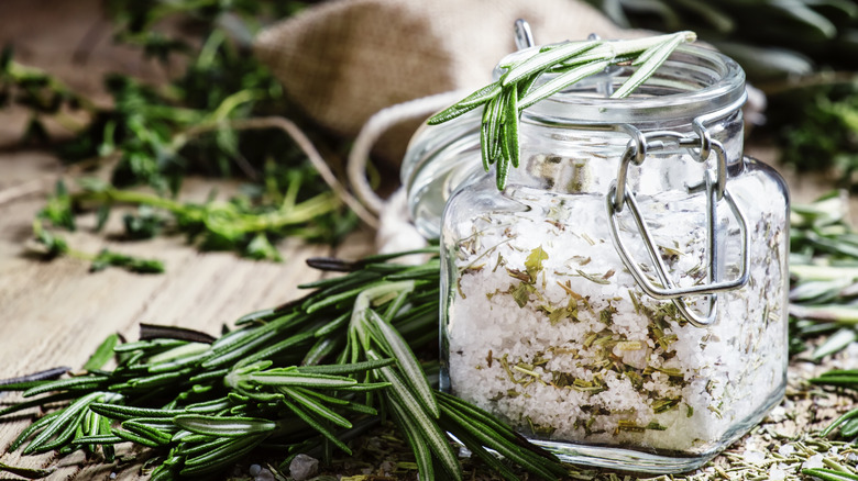 rosemary in salt