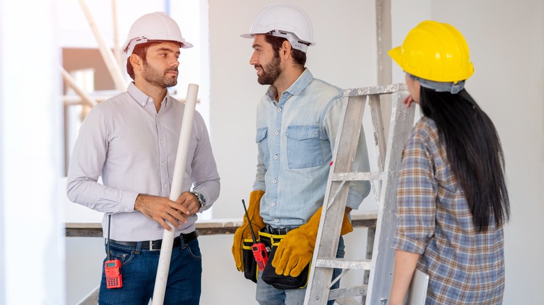 clients and contractors at work site