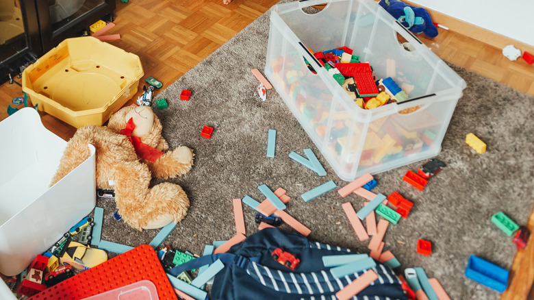 living room toy clutter