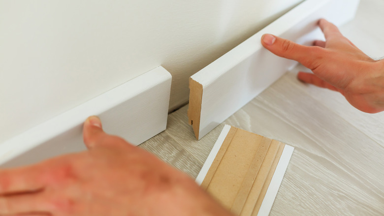 Installing white baseboards