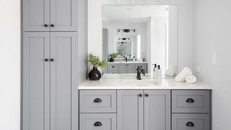 grey bathroom cabinets