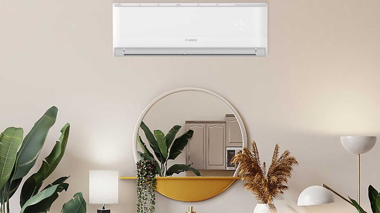 White AC on wall