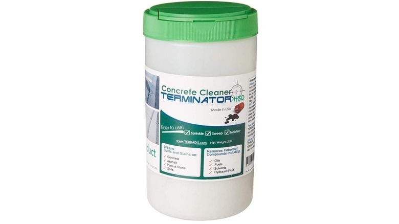 A bottle of Terminator Concrete Cleaner