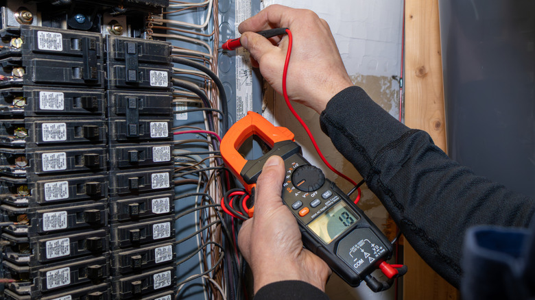 Electrician upgrading a breaker box