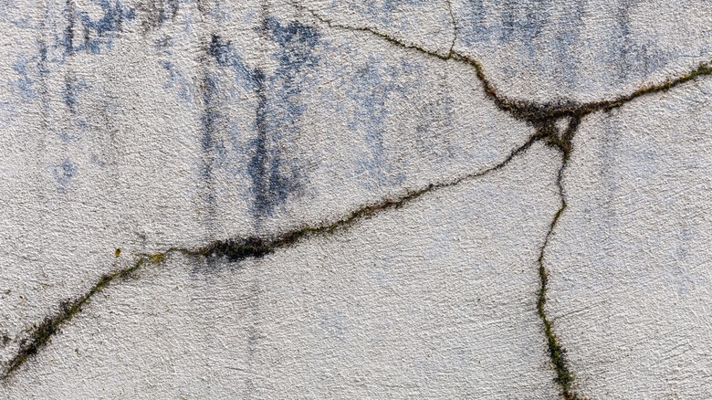 A crack in a home's foundation