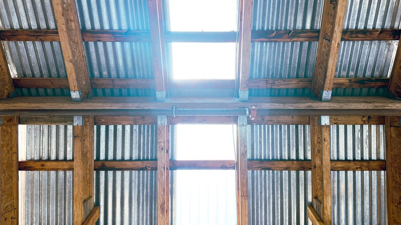 Skylights in a roof ceiling