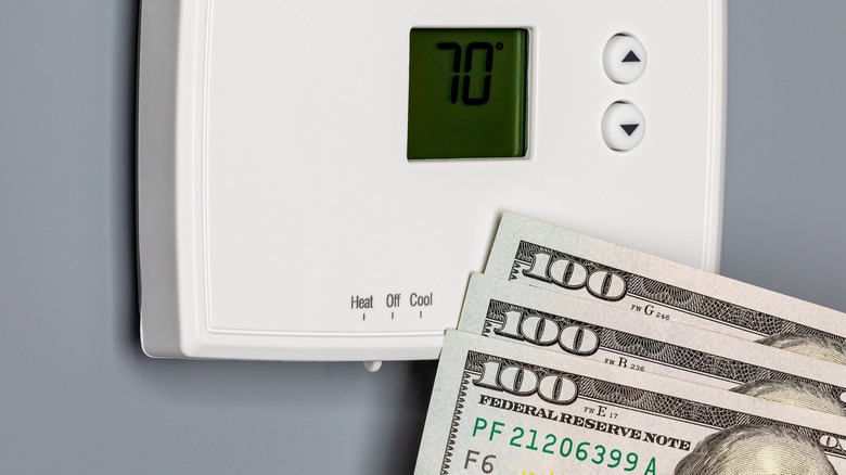 thermostat temperature with money