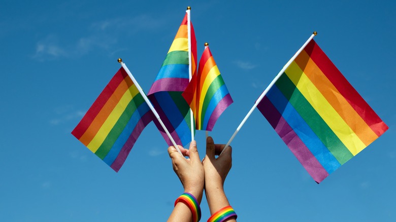 handful of pride flags