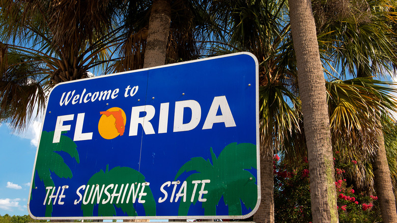 Welcome to Florida road sign