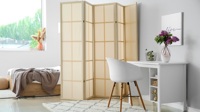 tan interior room divider