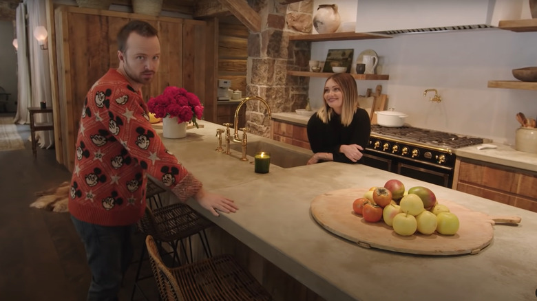 Aaron Paul's kitchen with island