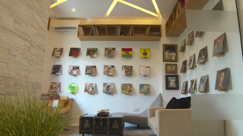 vinyl gallery wall in living room