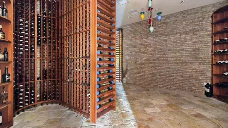 stone wall wine cellar