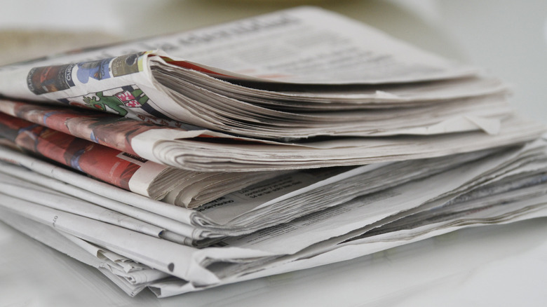 A pile of newspapers