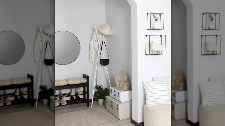 Stylish closet mudroom