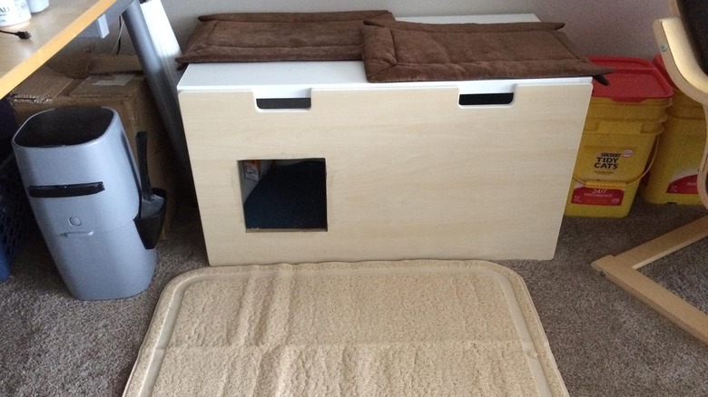 Finished IKEA litter box hack 