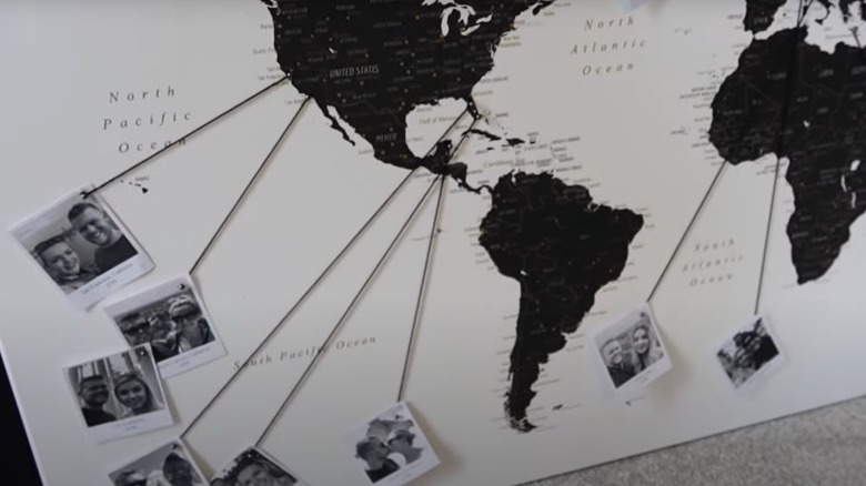 black and white memory photo map