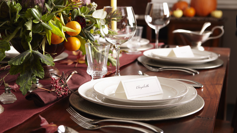 Fall-decorated dining table