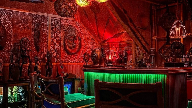 Tiki-inspired home bar