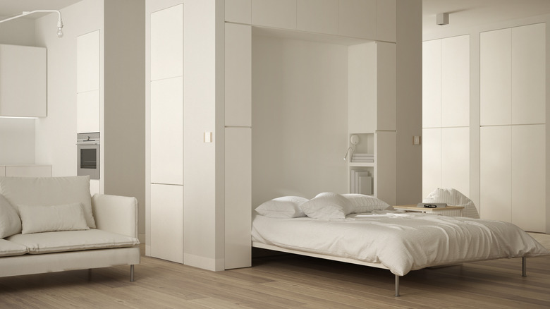 White room murphy bed