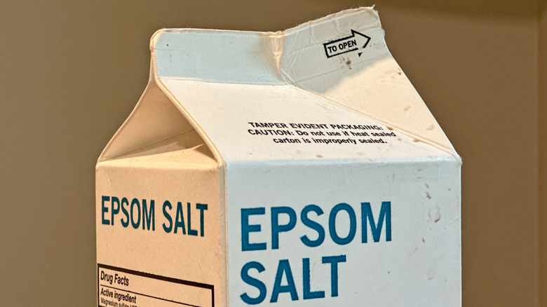 Epsom salt carton closeup 