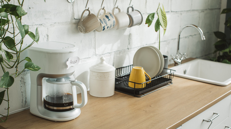 Coffee machine on kitchen counter