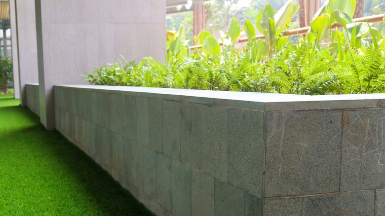 concrete block patio planter box