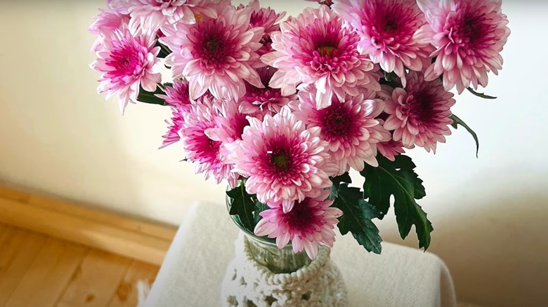 Macrame flower jar