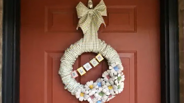 A handmade spring wreath