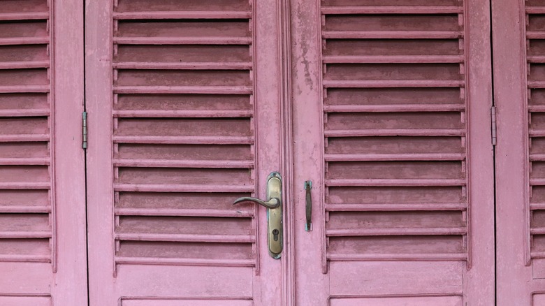 old folding slatted doors