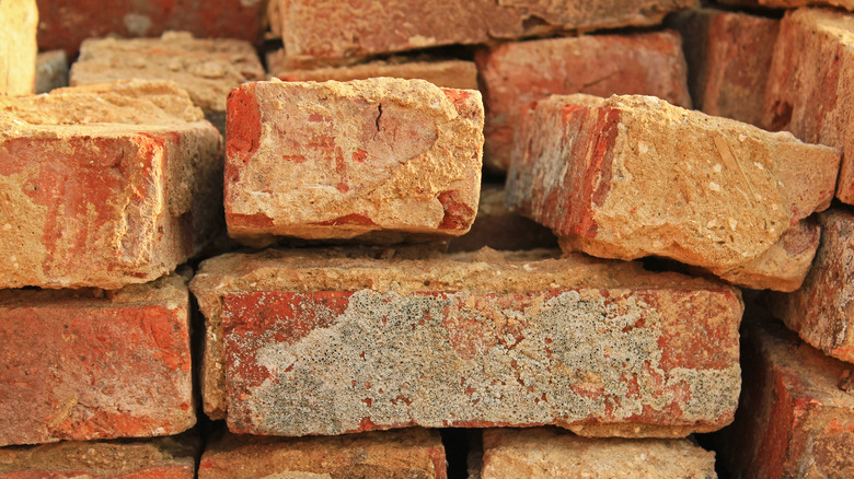 Pile of salvaged bricks