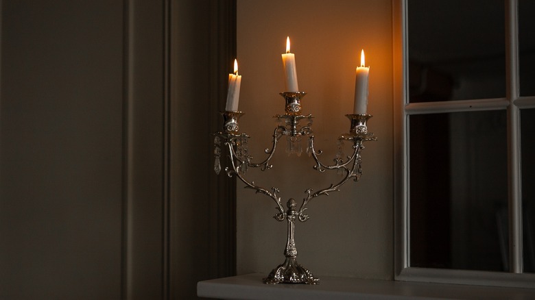 Vintage candlestick with candles