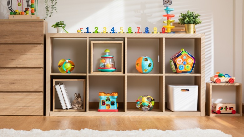 Shelf of children's toys