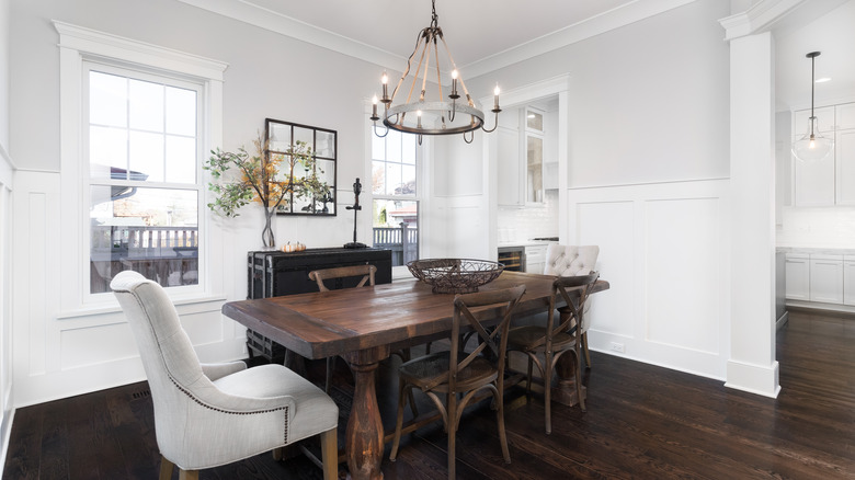 dining room with chandelier 