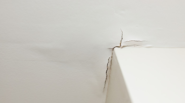 Unsightly crack in drywalled ceiling seam