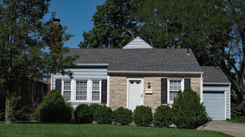 front yard with bushes