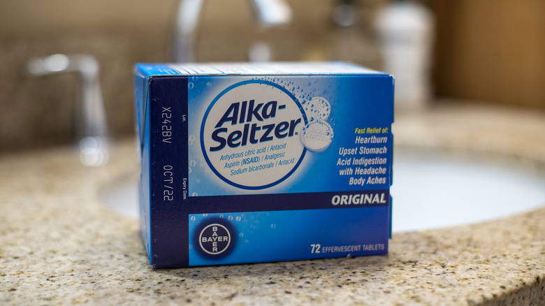 Alka-Seltzer Tablets on sink