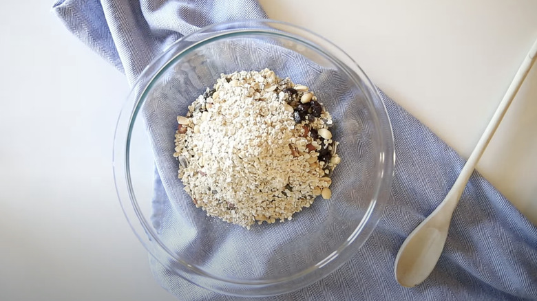 birdseed nut and oat mix in bowl