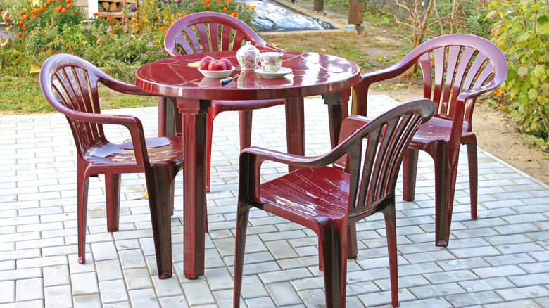 Plastic patio furniture