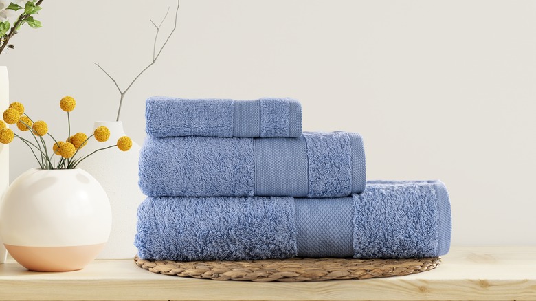 stack of bath towels