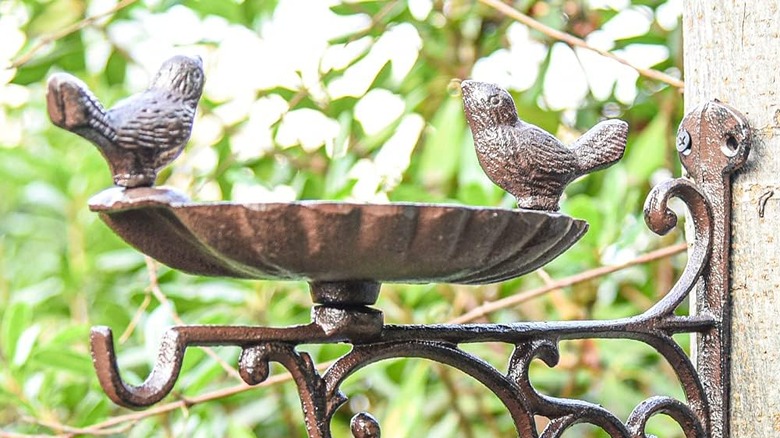 Brass Wall-mounted bird feeder