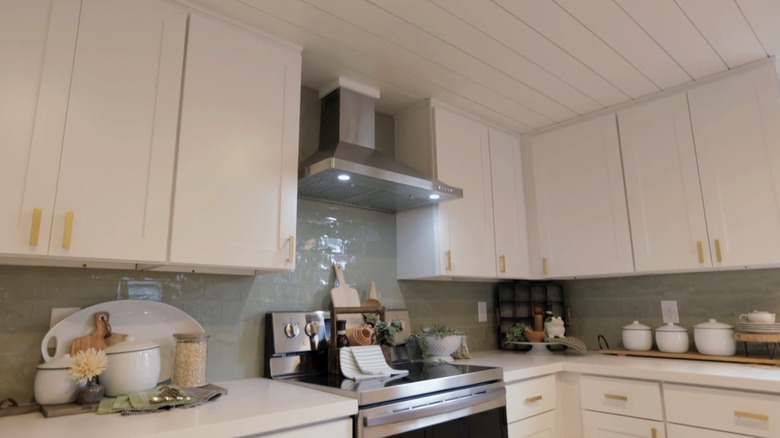 shiplap ceiling kitchen