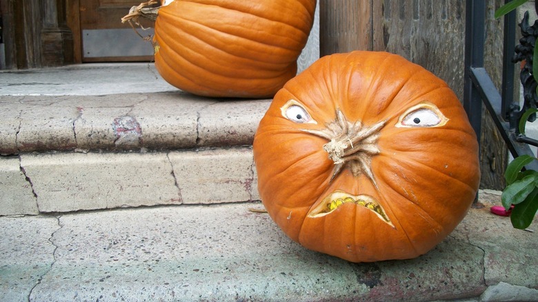 pumpkin with a weird face